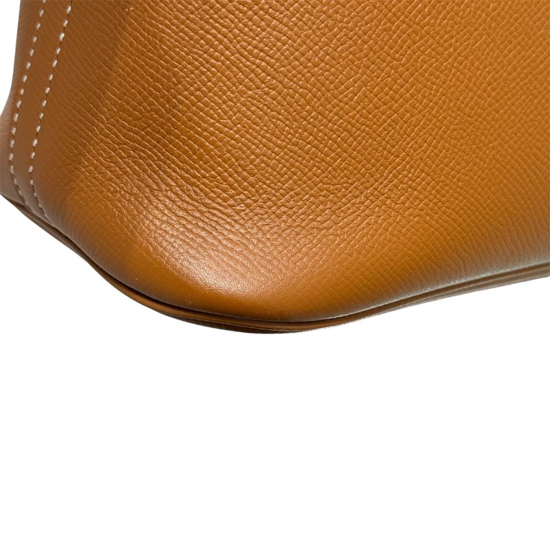 HERMES 愛馬仕 BOLIDE 31 EPSOM皮革 金棕色 銀扣-4
