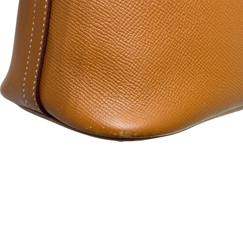 HERMES 愛馬仕 BOLIDE 31 EPSOM皮革 金棕色 銀扣-7