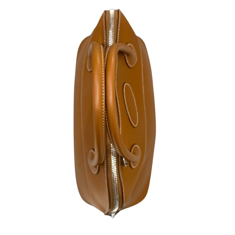HERMES 愛馬仕 BOLIDE 31 EPSOM皮革 金棕色 銀扣-10