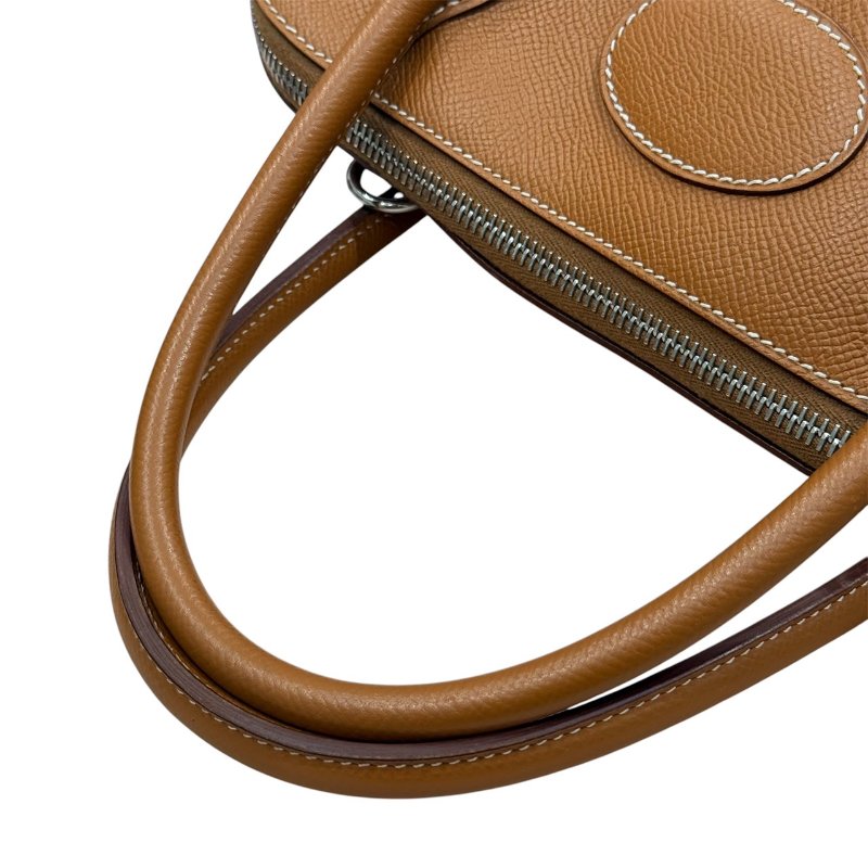HERMES 愛馬仕 BOLIDE 31 EPSOM皮革 金棕色 銀扣-12