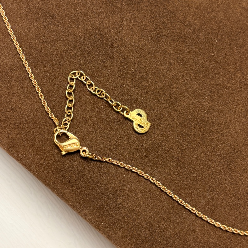 迪奧 Christian Dior絲帶結CD Logo鍍金頸鏈 項鍊-6