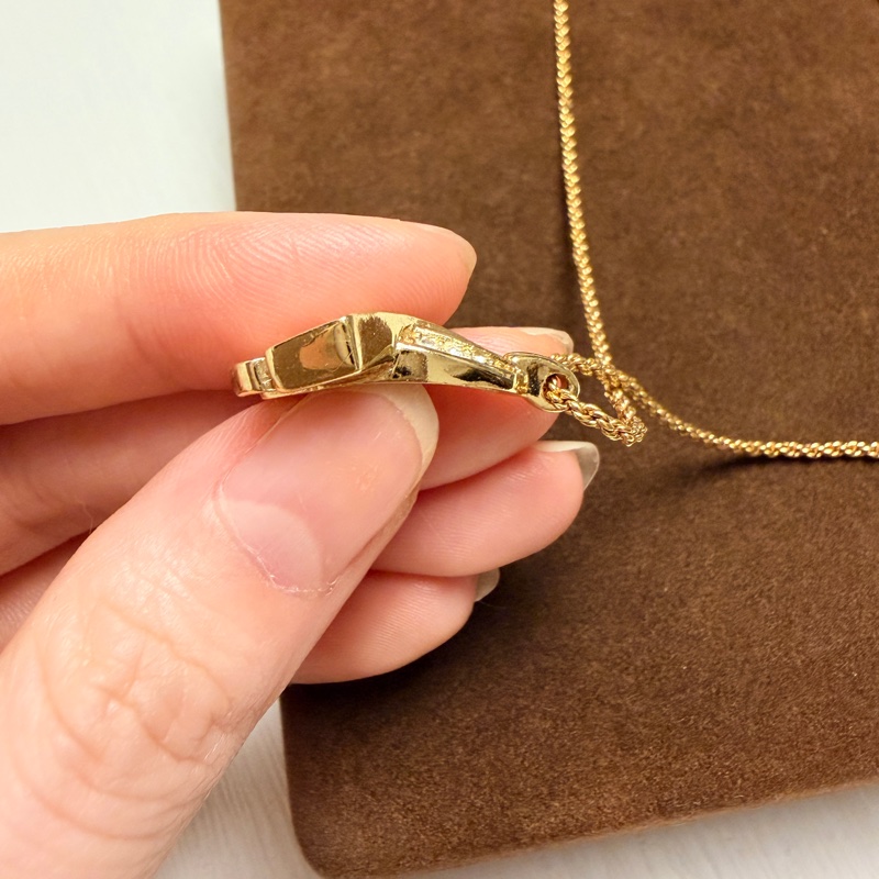 迪奧 Christian Dior絲帶結CD Logo鍍金頸鏈 項鍊-11