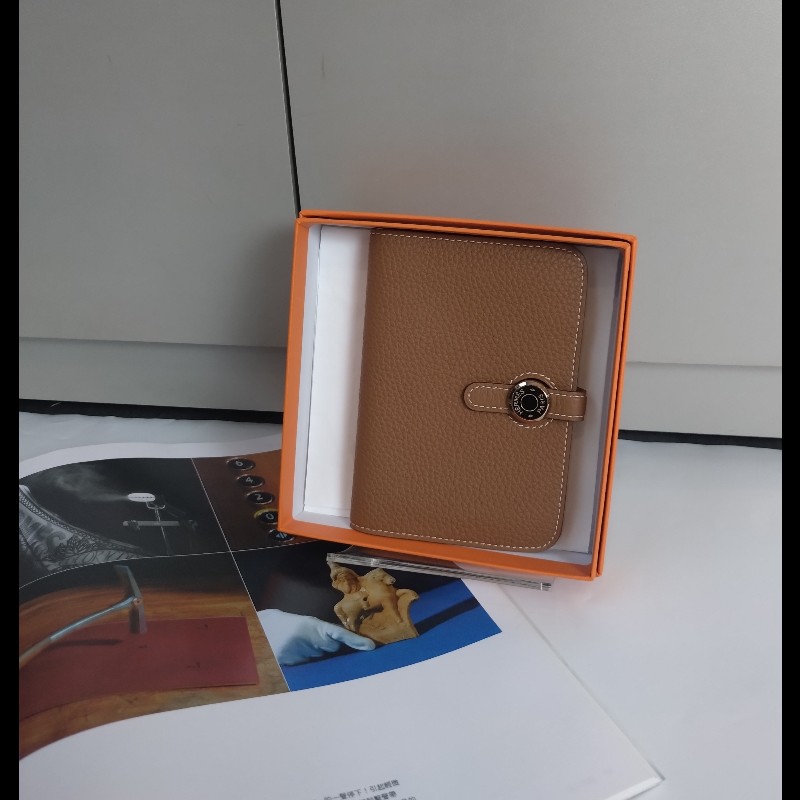 Hermes 銀釦金棕皮中夾 Dogon-0