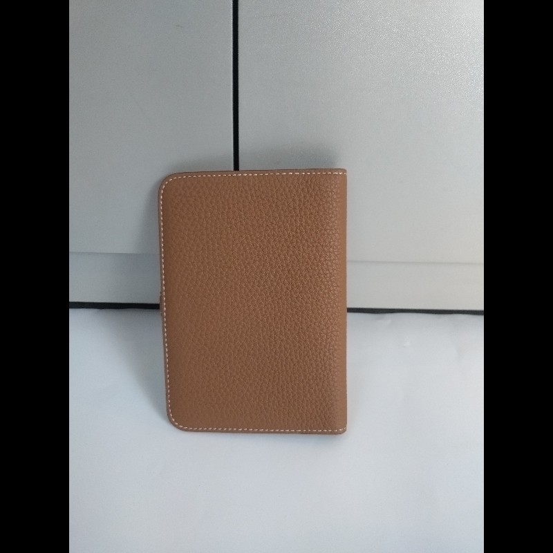 Hermes 銀釦金棕皮中夾 Dogon-1