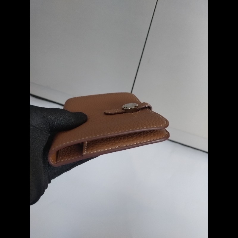 Hermes 銀釦金棕皮中夾 Dogon-8