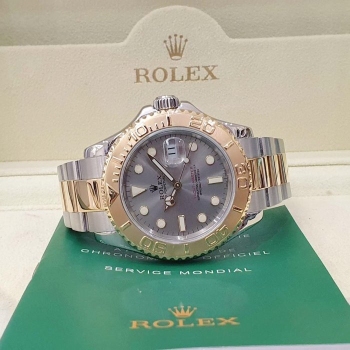 【大眾名錶】ROLEX 勞力士 16623 Yacht-Master 遊艇名仕 18K半金 灰色面盤 大眾名錶G122-2