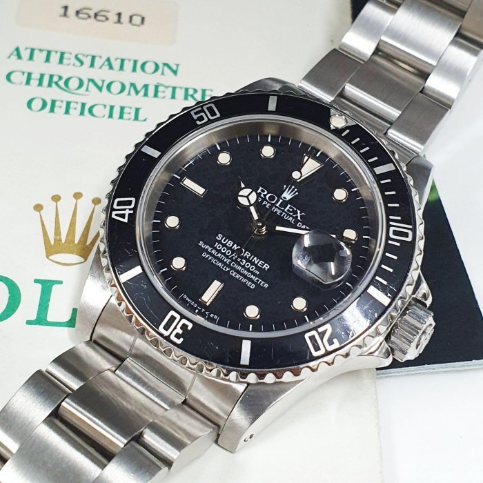 【大眾名錶】ROLEX勞力士 16610 Submariner 潛航者市場罕見 蜘蛛網T25面盤 經典鋁圈 黑水鬼 大眾名錶B051-7