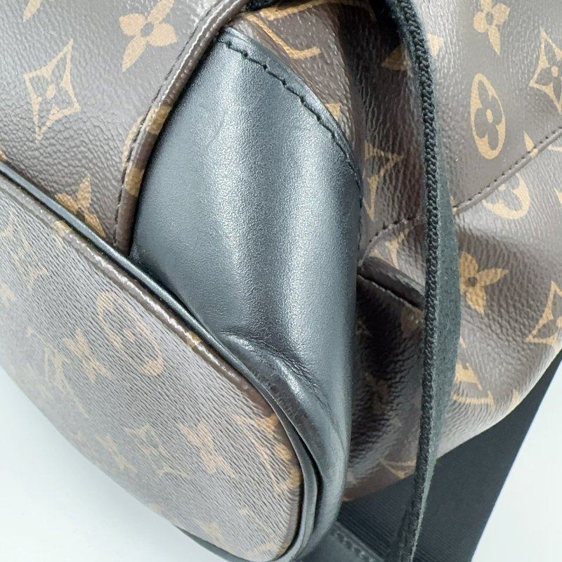 LV原花拼黑牛皮銀釦Christopher MM下蓋式後背包 M43735-15