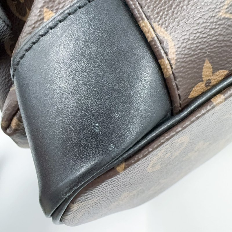 LV原花拼黑牛皮銀釦Christopher MM下蓋式後背包 M43735-16