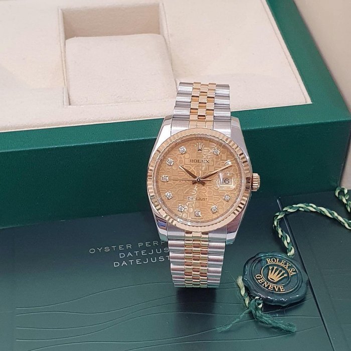 【大眾名錶】ROLEX 勞力士 116233 Datejust 蠔式日誌 金十鑽紀念面 新包台 大眾名錶B1198-1