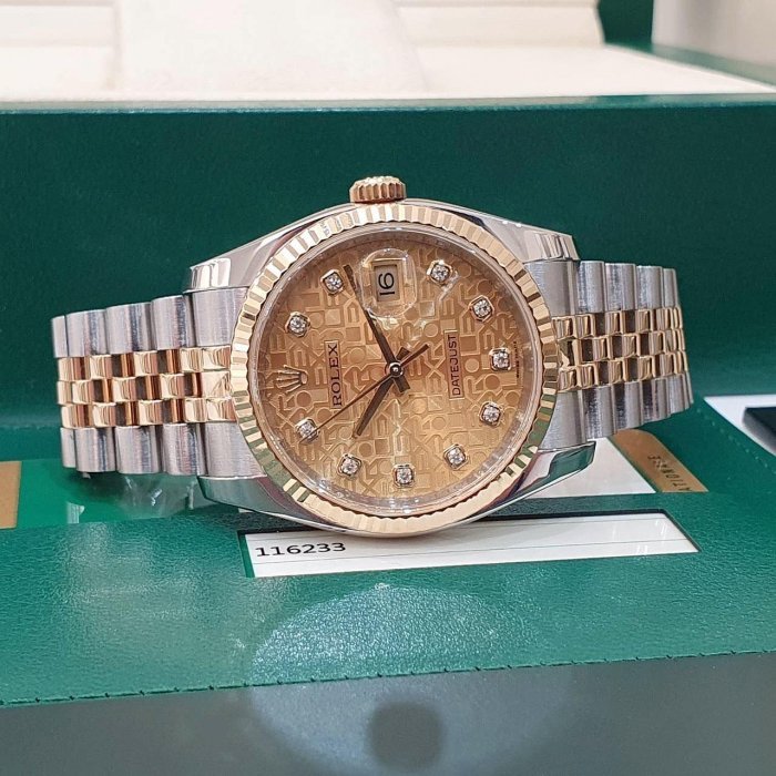 【大眾名錶】ROLEX 勞力士 116233 Datejust 蠔式日誌 金十鑽紀念面 新包台 大眾名錶B1198-2