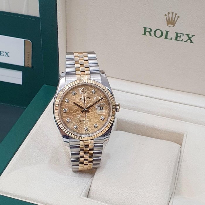 【大眾名錶】ROLEX 勞力士 116233 Datejust 蠔式日誌 金十鑽紀念面 新包台 大眾名錶B1198-3