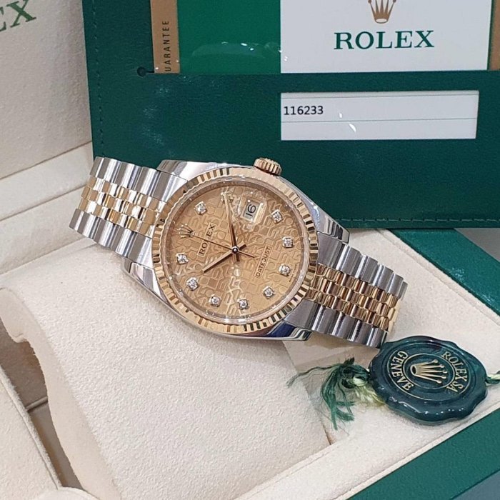 【大眾名錶】ROLEX 勞力士 116233 Datejust 蠔式日誌 金十鑽紀念面 新包台 大眾名錶B1198-4