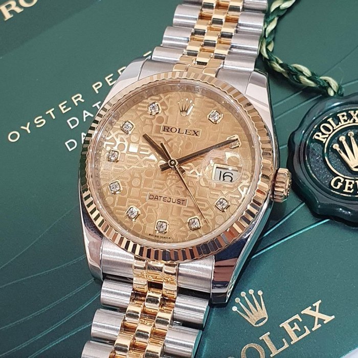 【大眾名錶】ROLEX 勞力士 116233 Datejust 蠔式日誌 金十鑽紀念面 新包台 大眾名錶B1198-8