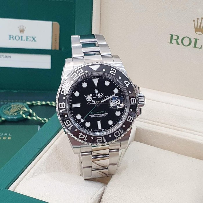 【大眾名錶】ROLEX勞力士 116710LN GMT-Masterll 黑面綠針 2016/02 大眾名錶G205-1