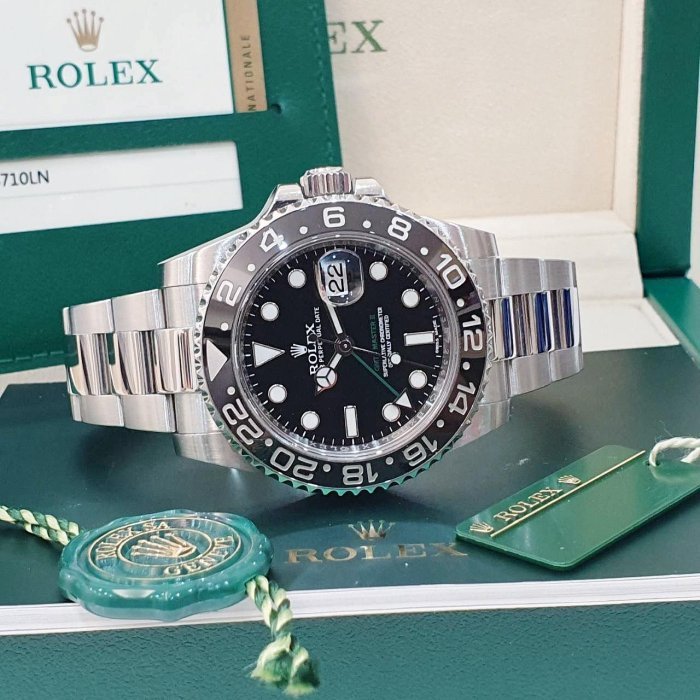 【大眾名錶】ROLEX勞力士 116710LN GMT-Masterll 黑面綠針 2016/02 大眾名錶G205-2