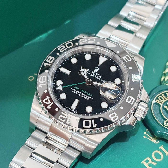 【大眾名錶】ROLEX勞力士 116710LN GMT-Masterll 黑面綠針 2016/02 大眾名錶G205-8