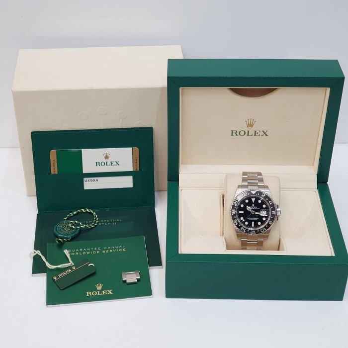 【大眾名錶】ROLEX勞力士 116710LN GMT-Masterll 黑面綠針 2016/02 大眾名錶G205-9