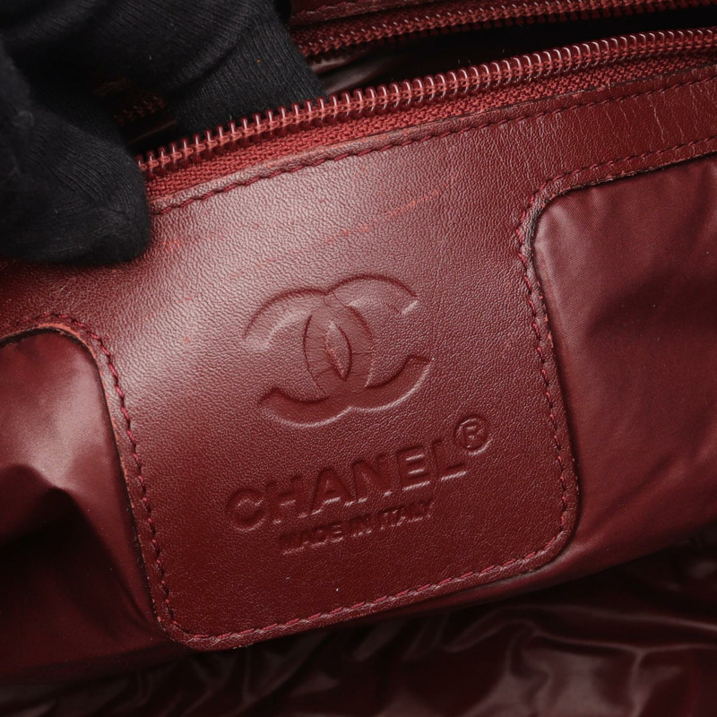 香奈兒 Coco Cocoon 小號雙面手提包 A48610 尼龍皮革 黑色 波爾多紅-3