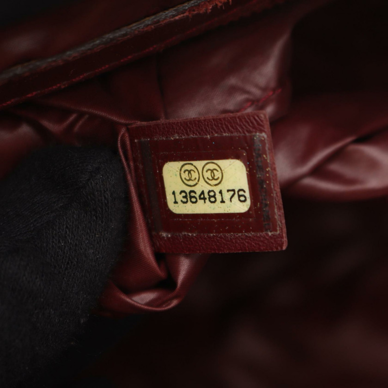 香奈兒 Coco Cocoon 小號雙面手提包 A48610 尼龍皮革 黑色 波爾多紅-4