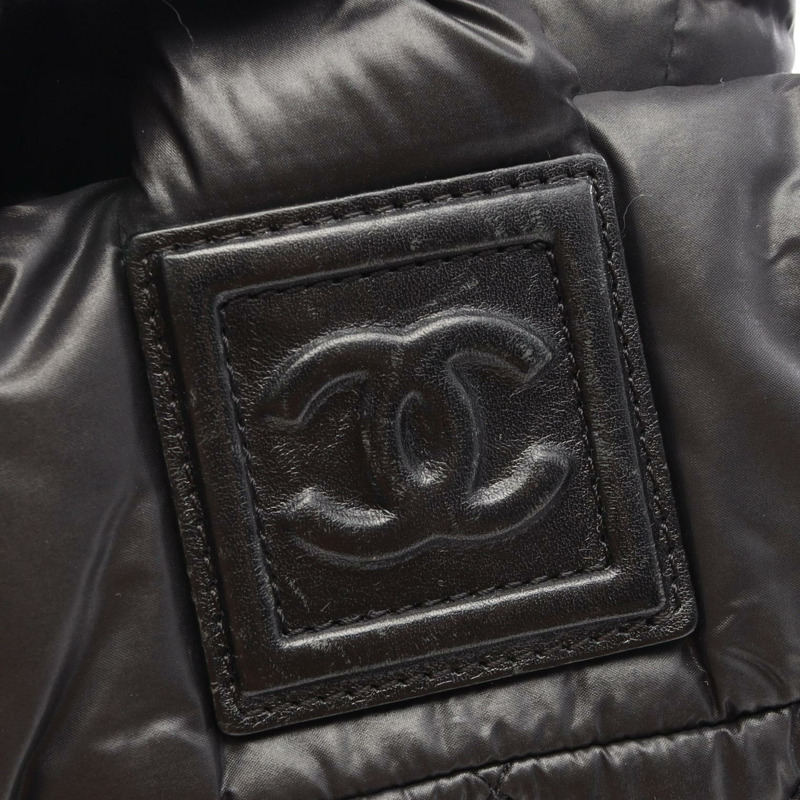 香奈兒 Coco Cocoon 小號雙面手提包 A48610 尼龍皮革 黑色 波爾多紅-7