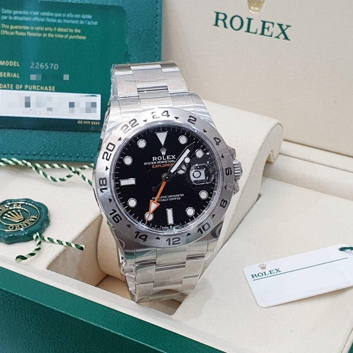 【大眾名錶】 ROLEX勞力士 226570 Explorer ll 新款黑探二 2026年全新品 大眾名錶B1136-3