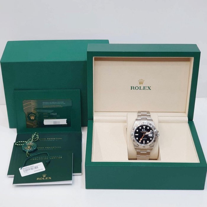 【大眾名錶】 ROLEX勞力士 226570 Explorer ll 新款黑探二 2026年全新品 大眾名錶B1136-7