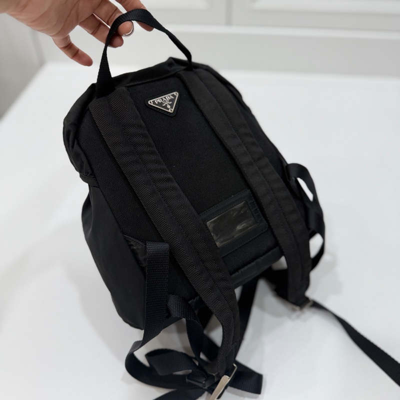 PRADA 尼龍 Rucksack 銀扣 黑色 厚背包 肩背包 手提包-8