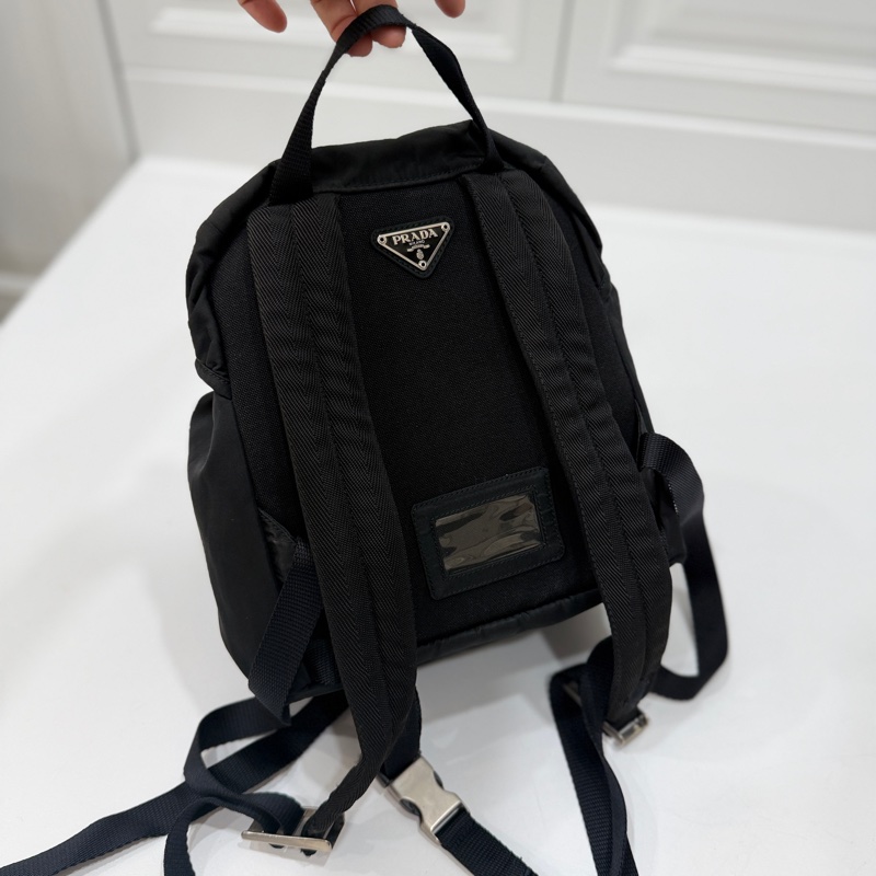 PRADA 尼龍 Rucksack 銀扣 黑色 厚背包 肩背包 手提包-9