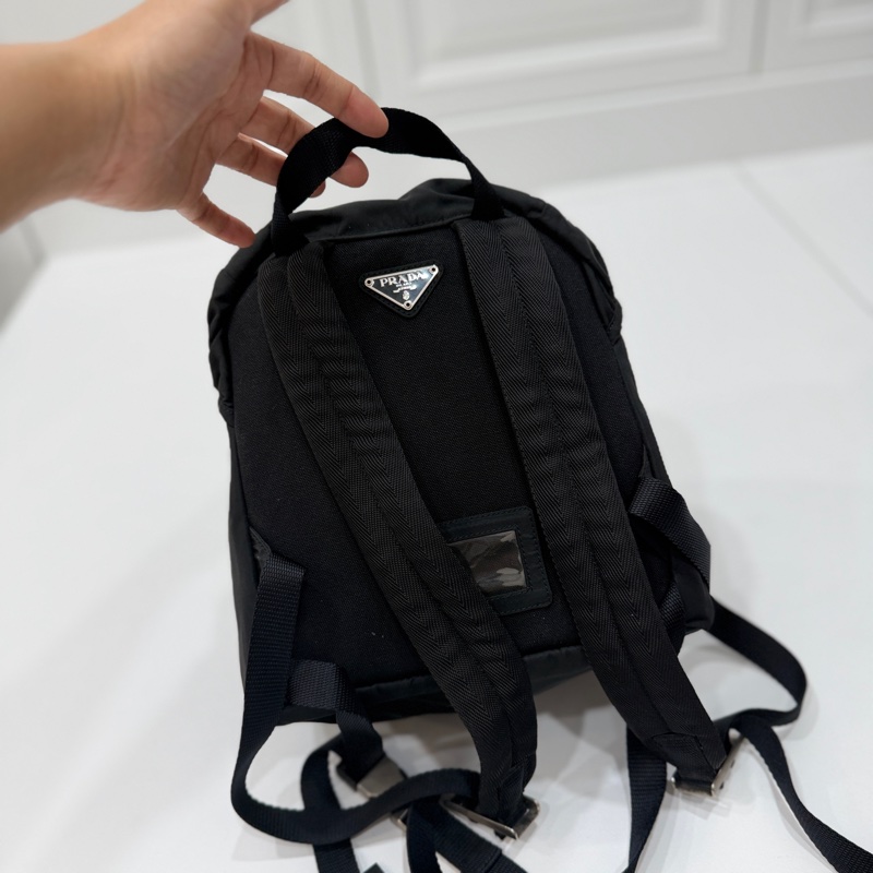 PRADA 尼龍 Rucksack 銀扣 黑色 厚背包 肩背包 手提包-11