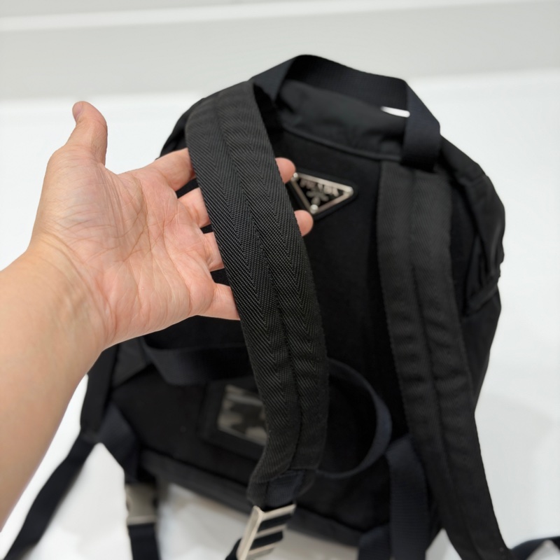 PRADA 尼龍 Rucksack 銀扣 黑色 厚背包 肩背包 手提包-19