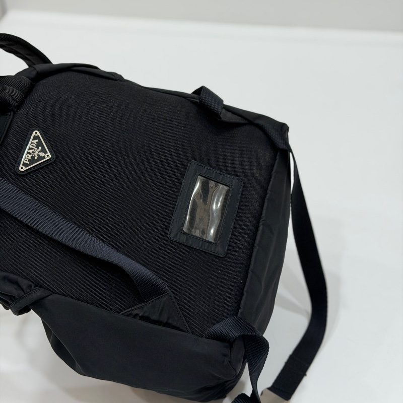 PRADA 尼龍 Rucksack 銀扣 黑色 厚背包 肩背包 手提包-20