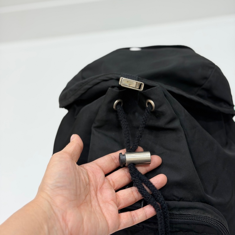 PRADA 尼龍 Rucksack 銀扣 黑色 厚背包 肩背包 手提包-21