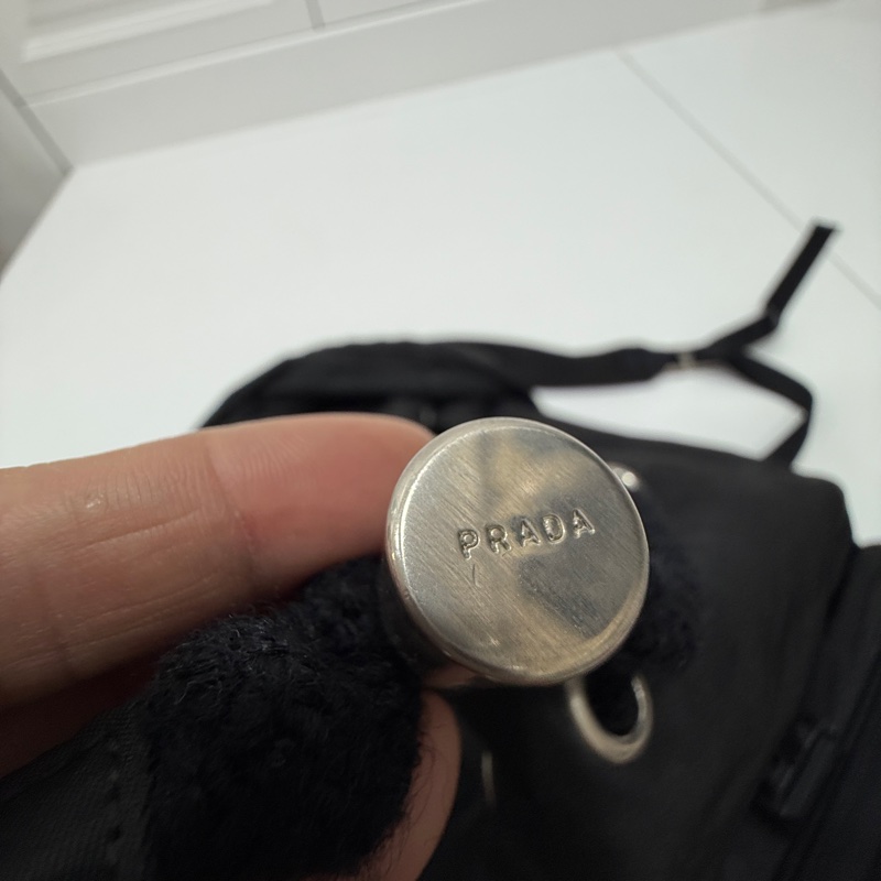 PRADA 尼龍 Rucksack 銀扣 黑色 厚背包 肩背包 手提包-25