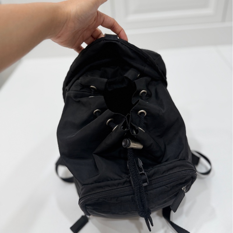 PRADA 尼龍 Rucksack 銀扣 黑色 厚背包 肩背包 手提包-26