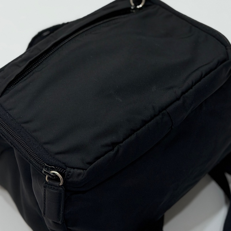 PRADA 尼龍 Rucksack 銀扣 黑色 厚背包 肩背包 手提包-30