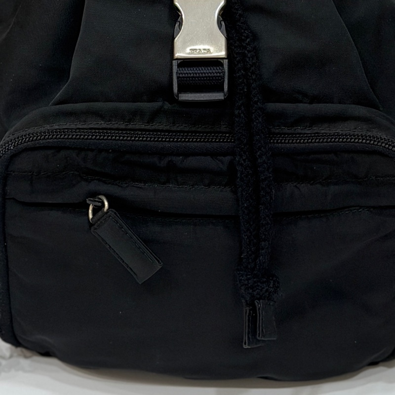 PRADA 尼龍 Rucksack 銀扣 黑色 厚背包 肩背包 手提包-32