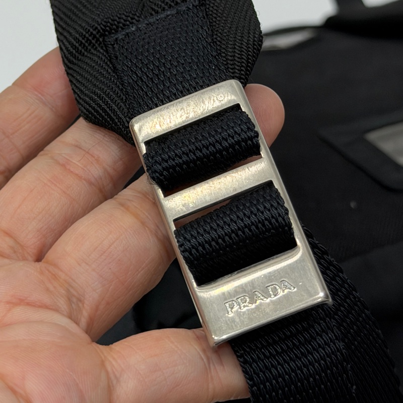 PRADA 尼龍 Rucksack 銀扣 黑色 厚背包 肩背包 手提包-41