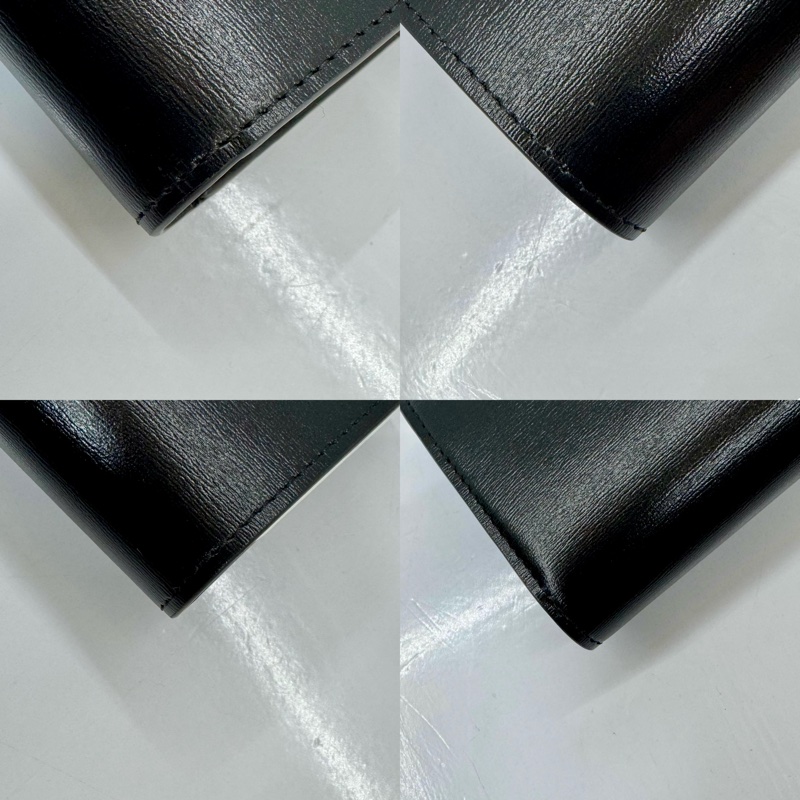 賽琳 CELINE Triomphe 凱旋門三折黑色短夾牛皮-3