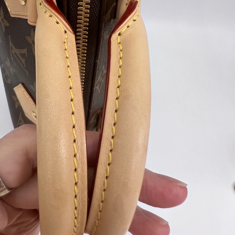 LV 原花金釦Speedy20手提斜背波士頓包-14