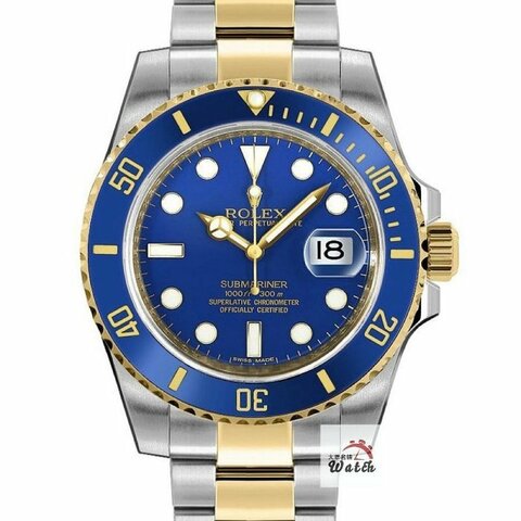 【大眾名錶】 Rolex 勞力士 116613LB Submariner 半金 藍水鬼 部分原廠膠膜 大眾名錶B1175