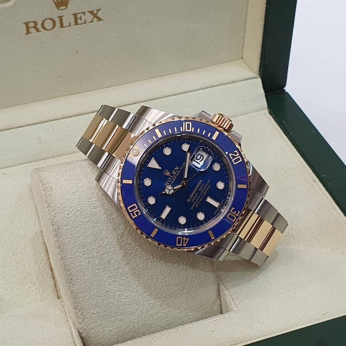【大眾名錶】 Rolex 勞力士 116613LB Submariner 半金 藍水鬼 部分原廠膠膜 大眾名錶B1175-4