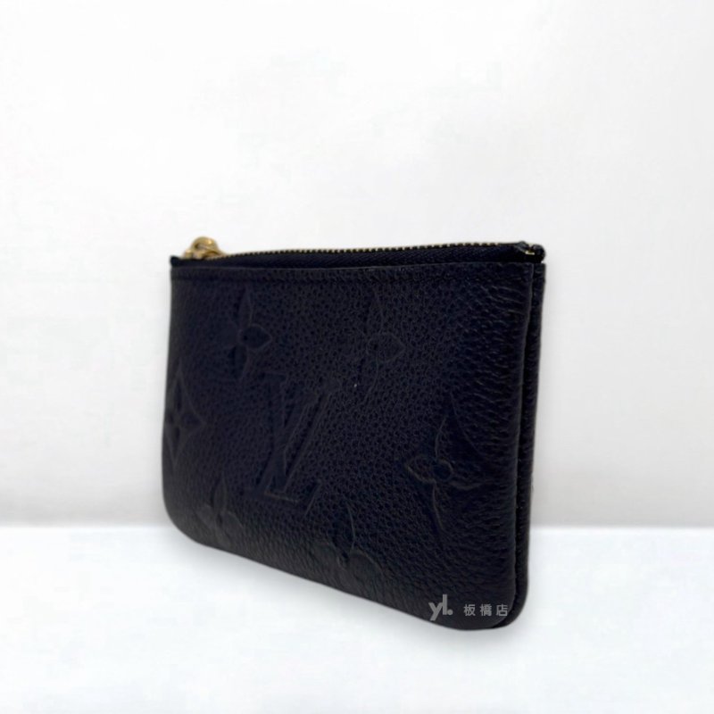 S5340-LV 黑牛皮壓紋零錢鑰匙包M80879-1