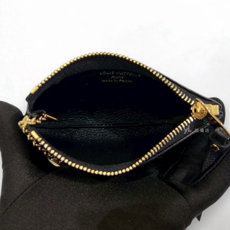 S5340-LV 黑牛皮壓紋零錢鑰匙包M80879-5