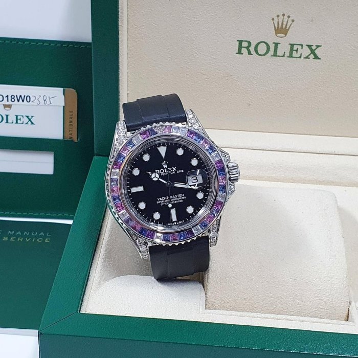 【大眾名錶】 ROLEX 勞力士 116622 Yacht-Master 2017/10 冰川彩寶 大眾名錶B701-1