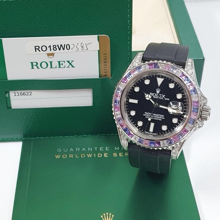 【大眾名錶】 ROLEX 勞力士 116622 Yacht-Master 2017/10 冰川彩寶 大眾名錶B701-3