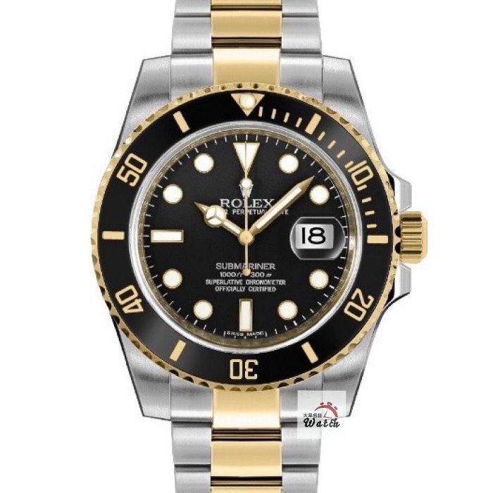 【大眾名錶】 Rolex 勞力士 116613LN Submariner 半金黑水鬼 2013/02台灣AD 熱門停產款 錶徑40mm B1145-0