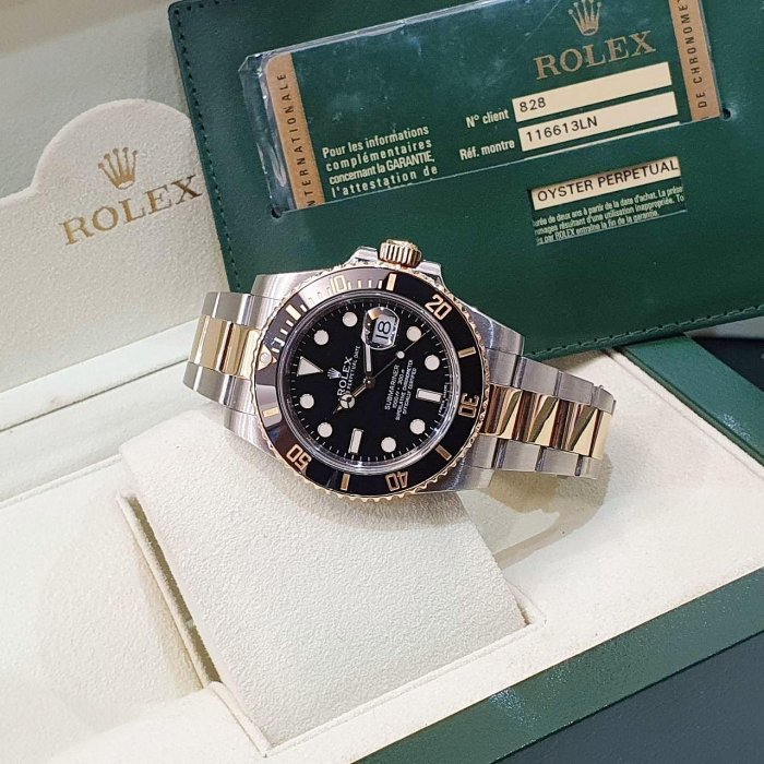 【大眾名錶】 Rolex 勞力士 116613LN Submariner 半金黑水鬼 2013/02台灣AD 熱門停產款 錶徑40mm B1145-1