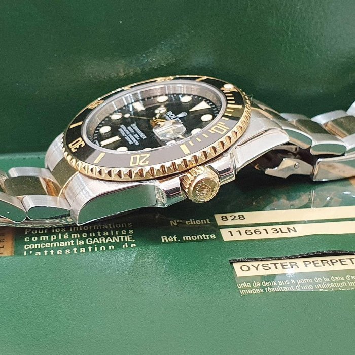 【大眾名錶】 Rolex 勞力士 116613LN Submariner 半金黑水鬼 2013/02台灣AD 熱門停產款 錶徑40mm B1145-5