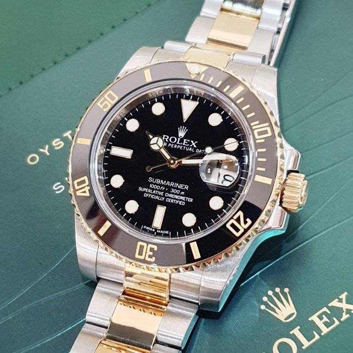 【大眾名錶】 Rolex 勞力士 116613LN Submariner 半金黑水鬼 2013/02台灣AD 熱門停產款 錶徑40mm B1145-8